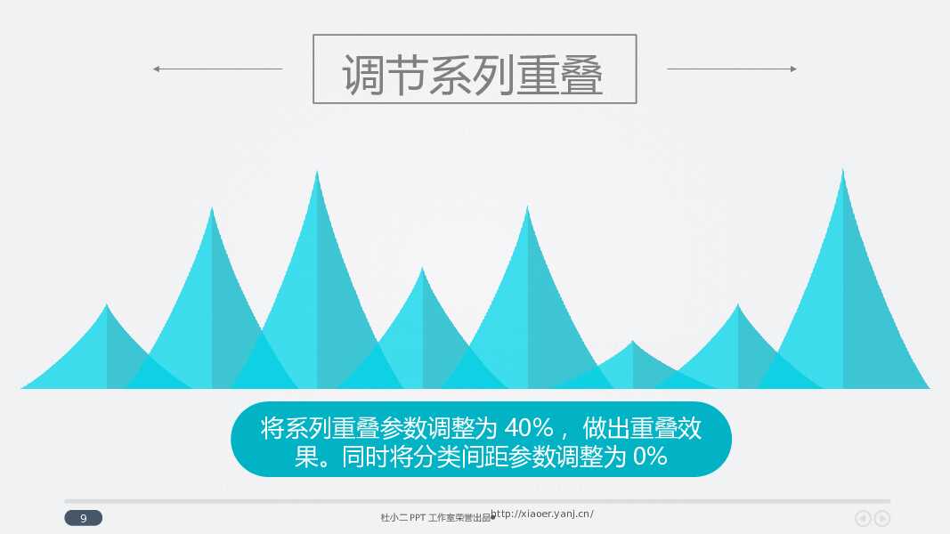 创意山形PPT柱形图制作教程