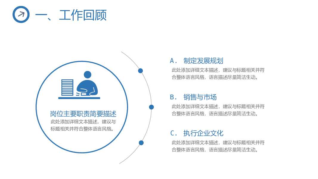 简约三角风述职报告PPT模板