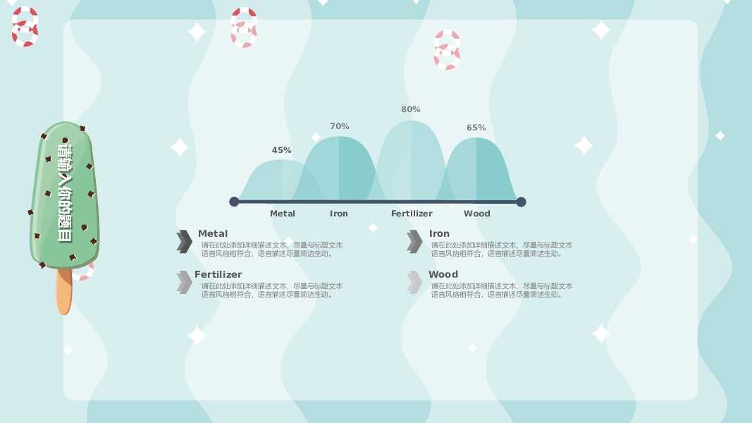 清凉一夏卡通雪糕主题动态PPT模板